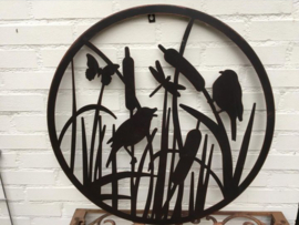 Metalen muurdecoratie, vogels 60cm