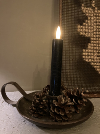 Korte zwarte ledkaarsen, diner