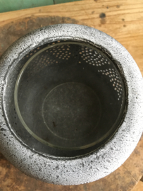 Metalen waxinehouder met glaasje