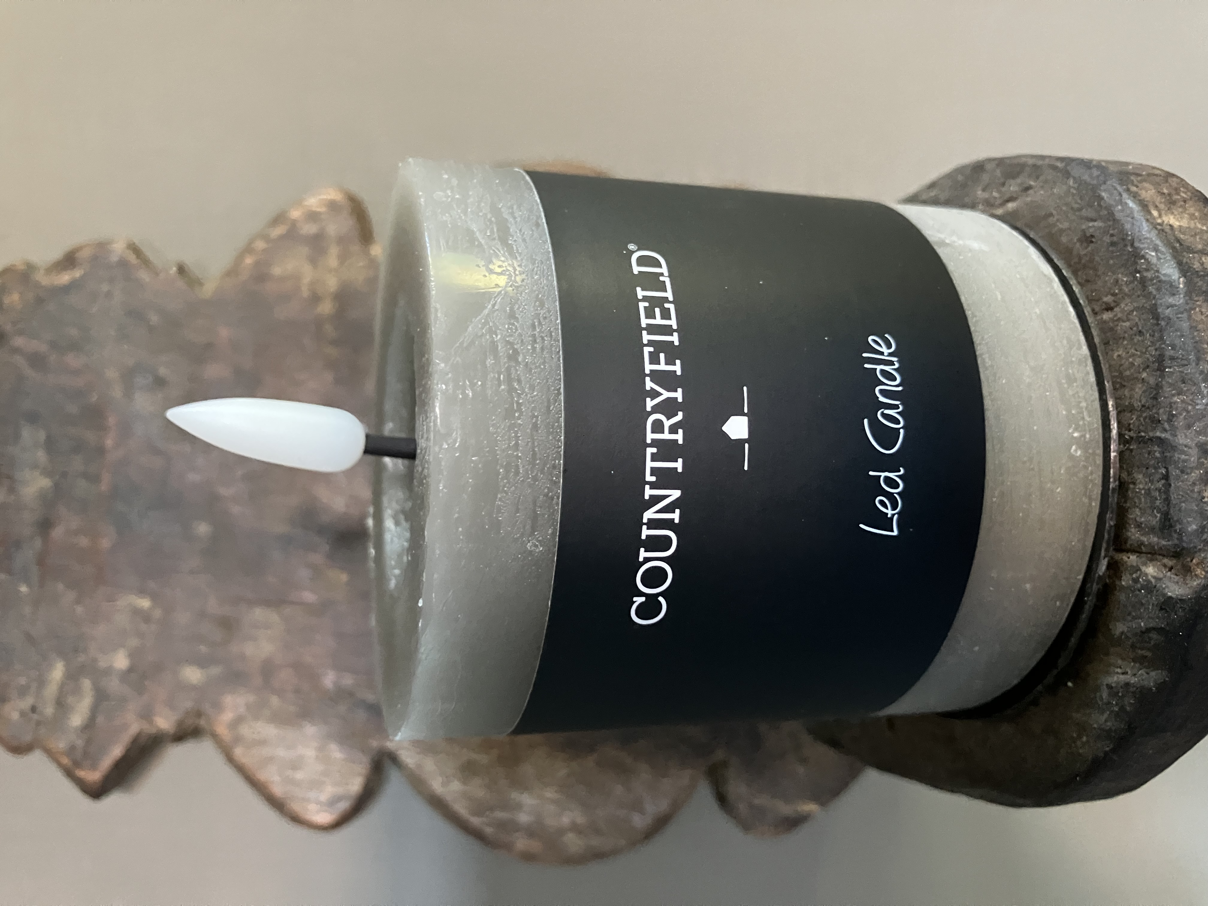 Ledkaars grijs,8cm