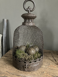 Metalen stolp, windlicht