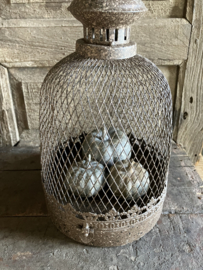 Metalen stolp, windlicht