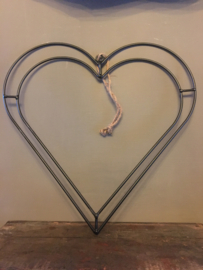 Metalen dubbel hart, 35cm