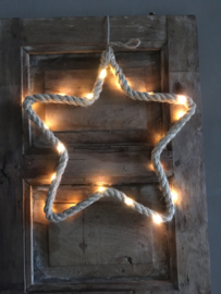 Jute ster met led 35cm