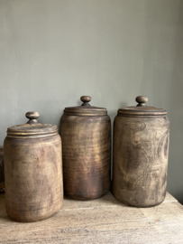 Houten pot met deksel, 2