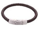 BJ-006 Bruin Leren Armband met roestvrijstalen magneet sluiting