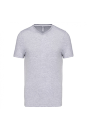 T-shirt Kariban  V-hals Oxfordgrijs - Enzymenbehandeld