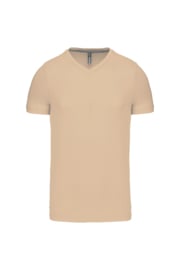 T-shirt Kariban  V-hals  Light sand - Enzymenbehandeld