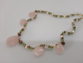 Ketting van Monet met roze kwarts