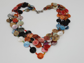 Vintage ketting parelmoer 'knoopjes'