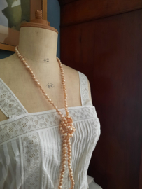 Vintage ketting zoetwaterparels, lengte opera