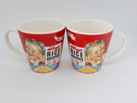 Twee mokken Rice Crispies Kellogg's, jaren '80 (per stuk)