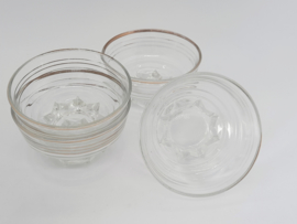 Vier vintage glazen schaaltjes met gouden randje, Italy