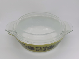 Jaren '60 Pyrex JAJ schaal 509, 'green medaillon'