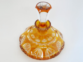 Vintage parfumfles van amberkleurig en transparant glas