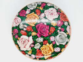 Vintage koekblik met rozen