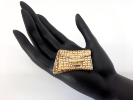 Vintage broche in de vorm van een tasje