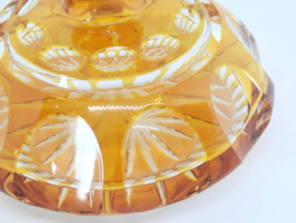 Vintage parfumfles van amberkleurig en transparant glas