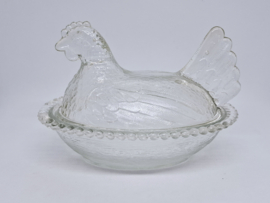Vintage persglas kip, transparant