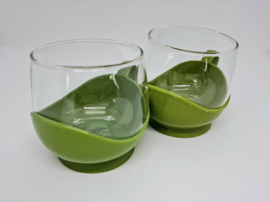 Twee vintage Melitta theebekers, groen