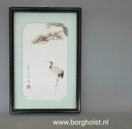 Vintage 3-D voorstelling met kraanvogel