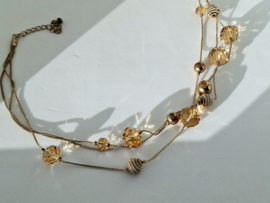 Vintage ketting met goudkleurige bolletjes