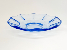 Vintage gebakstel van blauw persglas