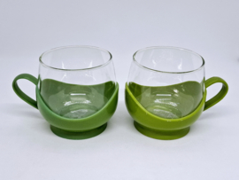Twee vintage Melitta theebekers, groen