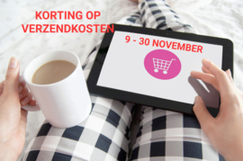 Korting op verzendkosten: 9 - 30 november