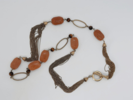 Ketting van Monet met faux tijgeroog en faux kwarts
