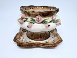 Vintage waxinelichthouder Capodimonte porselein, Visconti Mollica Capodimonte