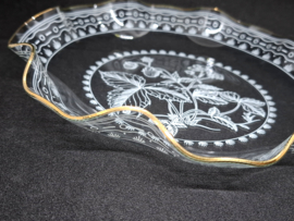 Vintage glazen, bewerkte presenteerschaal
