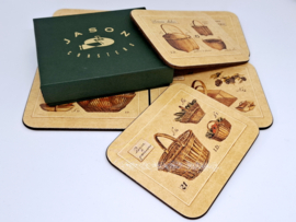 Vintage Janson's coasters Franse mandjes