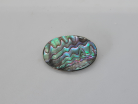 Vintage Alpaca broche met Abalone