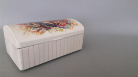 Vintage blik Douwe Egberts decor met  vogels en bloemen
