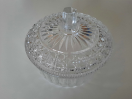 Vintage koektrommel van glas Arcopal en kristal