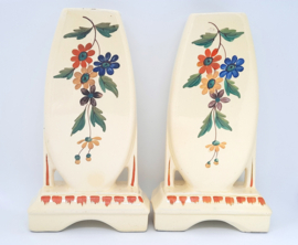 Twee Art nouveau aardewerk vazen Wasmuël, België