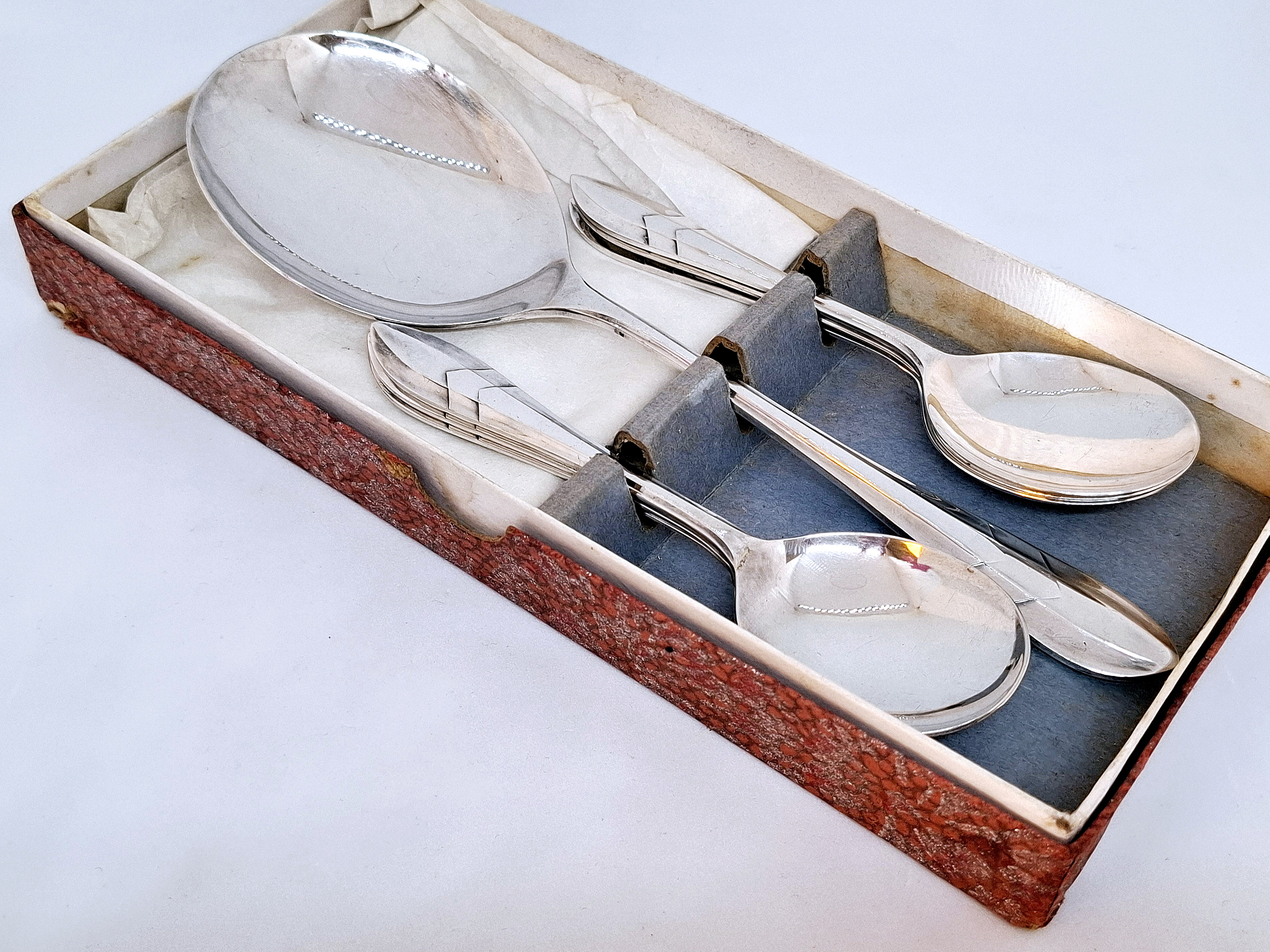 Vintage verzilverde fruitlepels, dessertlepels van EPNS