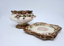 Vintage waxinelichthouder Capodimonte porselein, Visconti Mollica Capodimonte