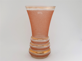 Art deco vaas, Booms, roze gesuikerd glas, België