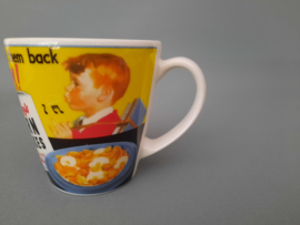 Vintage mok of beker Kellogg's Cornflakes 'Happy'