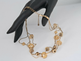 Vintage ketting met goudkleurige bolletjes