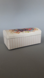 Vintage blik Douwe Egberts decor met  vogels en bloemen