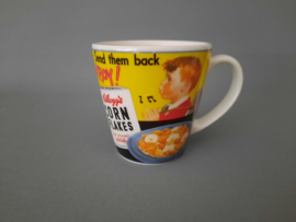 Vintage mok of beker Kellogg's Cornflakes 'Happy'