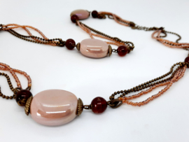 Ketting van Liz Claiborne, roze en koperkleurig