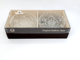 Vintage glazen onderzetters Walther Glas, zes stuks