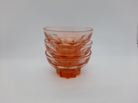 Drie vintage roze schaaltjes Made in France
