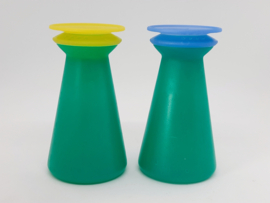 Retro Tupperware peper- en zoutvaatjes