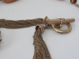 Ketting van Monet met faux tijgeroog en faux kwarts