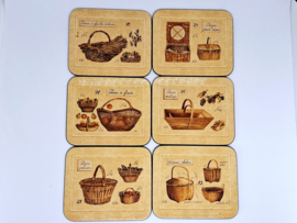 Vintage Janson's coasters Franse mandjes